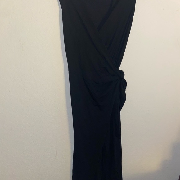 Reformation Sage Wrap Black Midi Coquette Office Siren Business Chic Dress Sz S - Picture 2 of 12